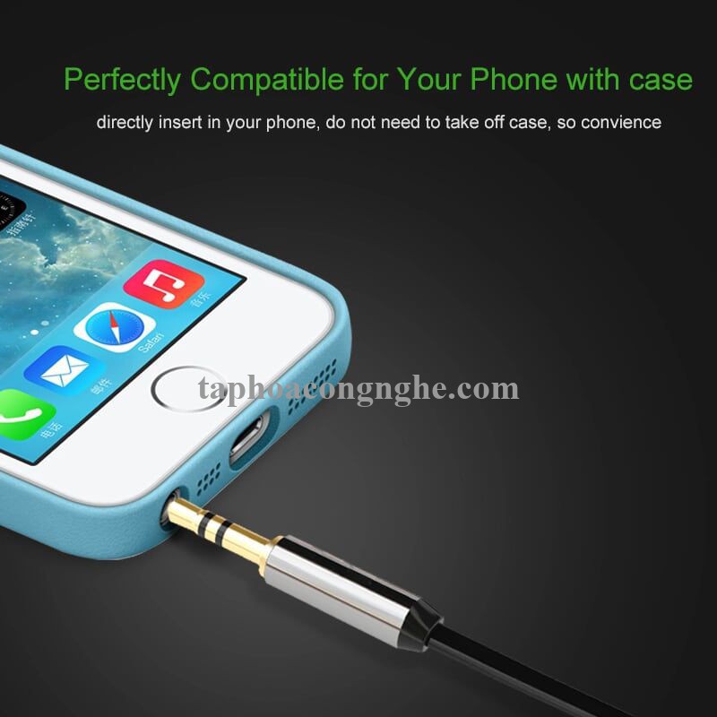 Ugreen 10731 5M màu Đen Cáp âm thanh 2 đầu 3.5mm dương dây dẹt 10731 30010731